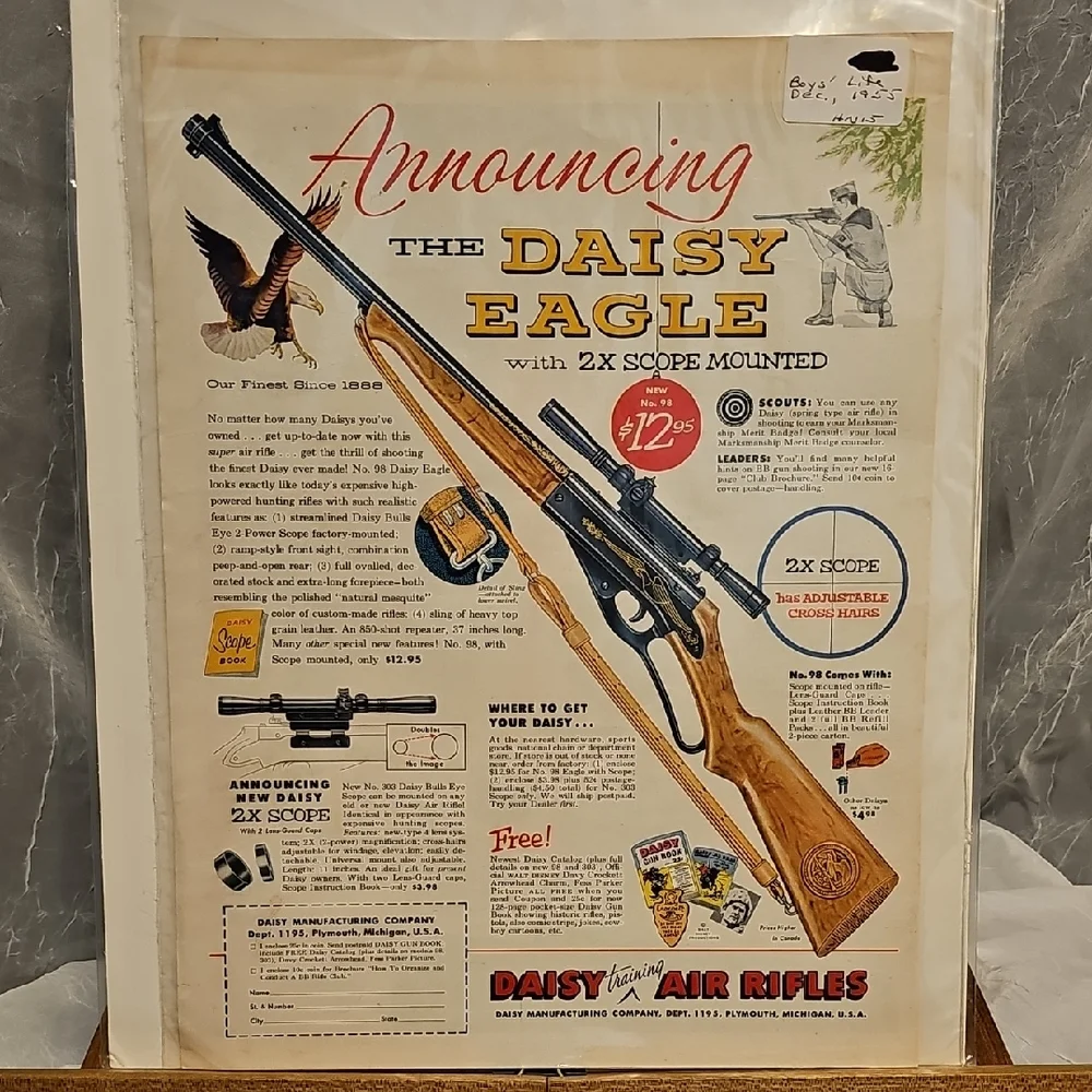 Vintage Daisy Air Rifles Advertisement 1955
